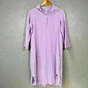 CABERNET SLEEPWEAR Purple ¾ Sleeve Long Super Cozy Flannel Nightgown Women L